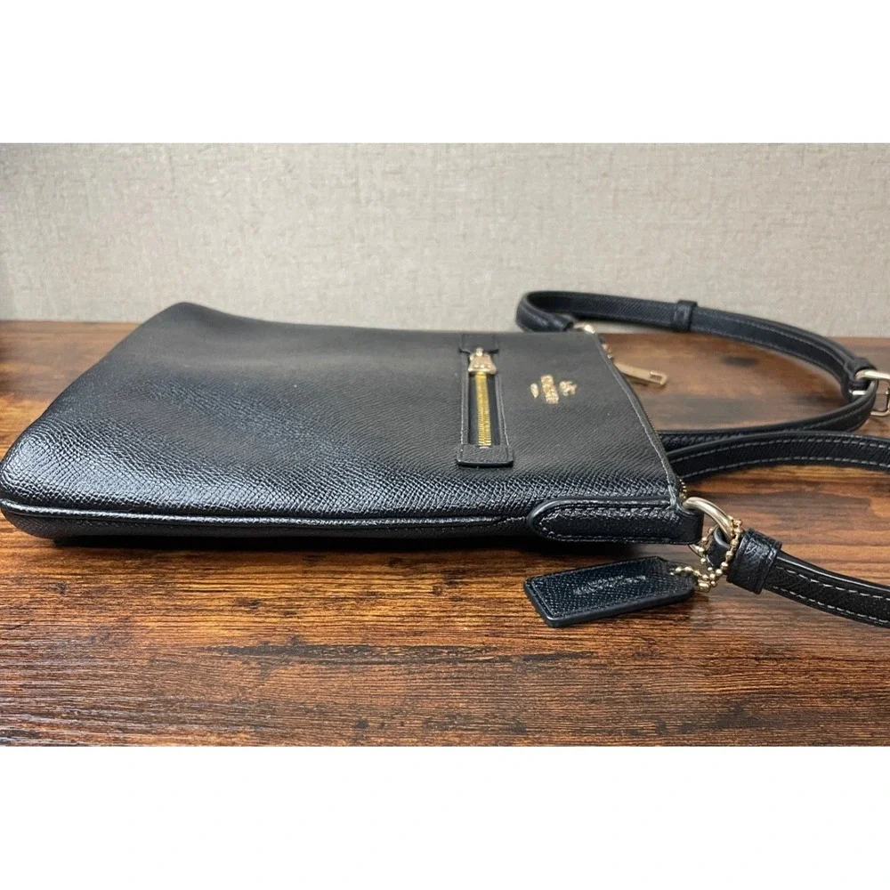 Coach Mini Rowan File Cross Bag Black Leather And Gold Hardware EUC - Picture 12 of 14